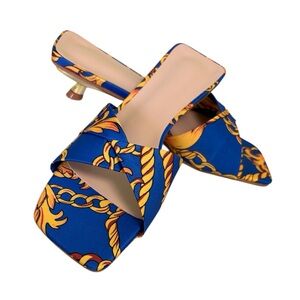 Golden Kitten Heels Sandals